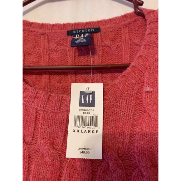 Gap Cable Knit 98% Lambswool NWT XXL Red Men's Sweater Vintage - Picture 3 of 5